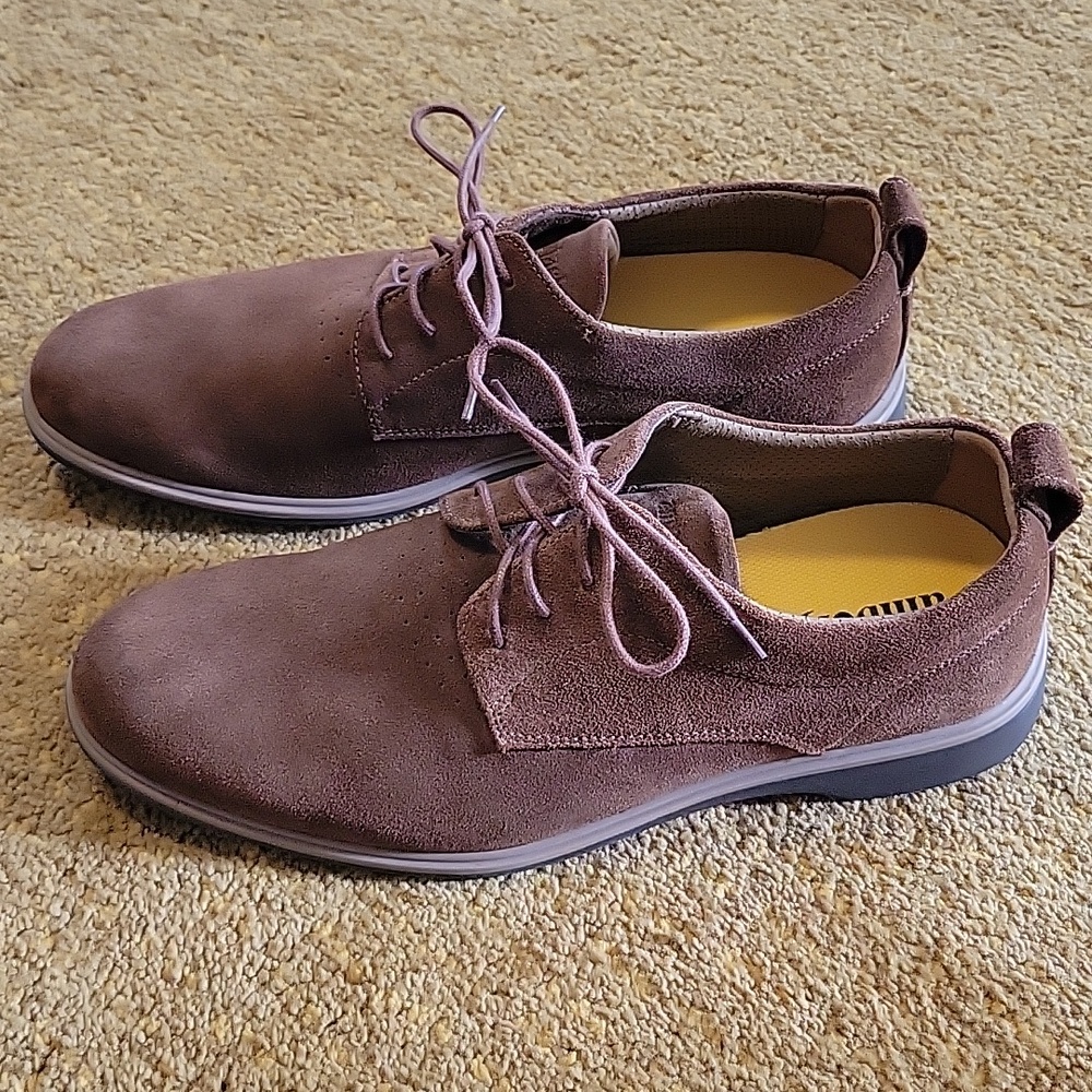 Amberjack The Original Italian Suede Derby Shoes Men’s 9.5 Grizzly Tan Comfort